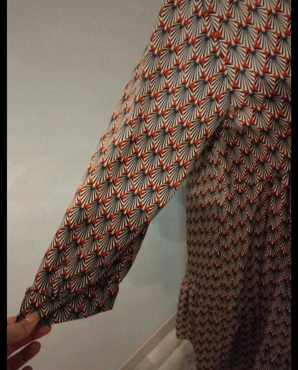 Vestido curto com estampa de folha azul/vermelho, Emporium T2 – photo 2